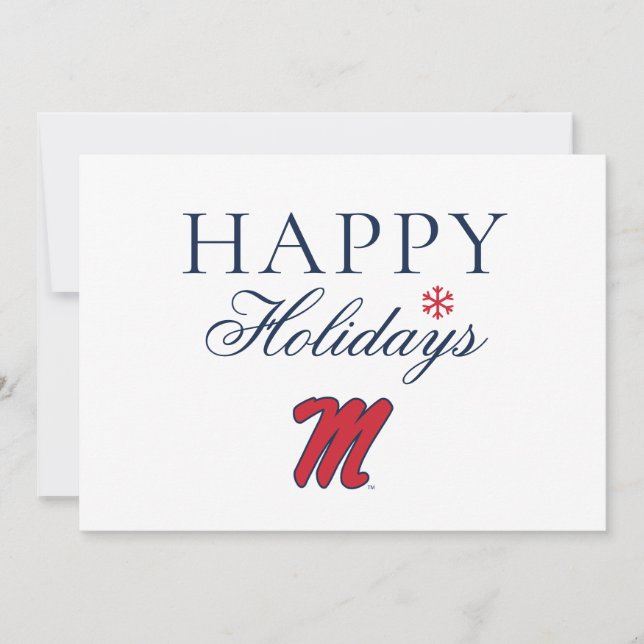 Cartão De Festividades Universidade do Mississippi | Script M (Frente)