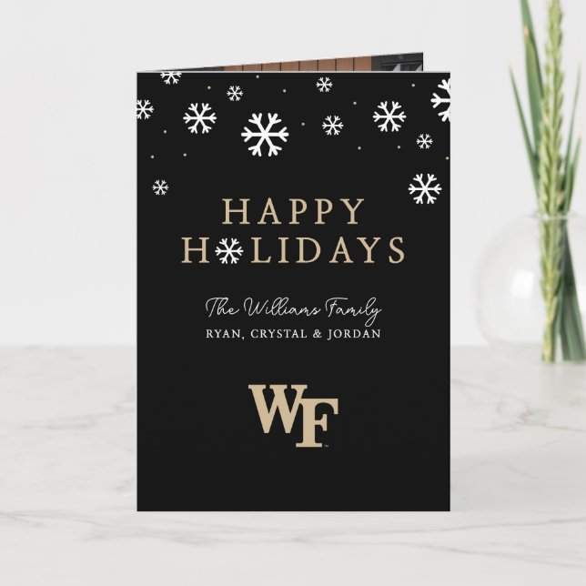 Cartão De Festividades Universidade Wake Forest | WF (Frente)