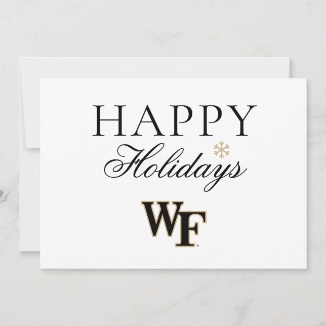 Cartão De Festividades Universidade Wake Forest | WF (Frente)