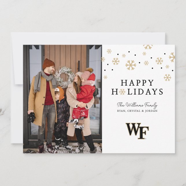 Cartão De Festividades Universidade Wake Forest | WF (Frente)