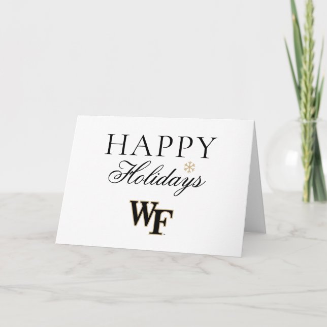 Cartão De Festividades Universidade Wake Forest | WF (Frente)