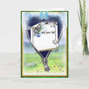 Cartão De Festividades Unzip a new world greeting card