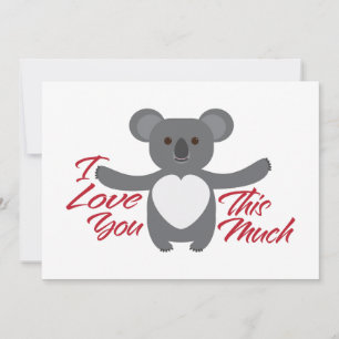 Cartão De Festividades Ursa Koala Eu Te Amo Tanto