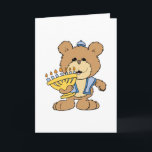 Cartão De Festividades ursinho-peluche do Chanukah<br><div class="desc">Um urso tão bonitinho expressando emoção e ação.  Fornecido por Designs Dooni.  Excelente presente para colecionadores de ursos de peluche,  crianças. ou qualquer um que ama ursos e precisa de um sorriso.  Muitos produtos são personalizáveis!</div>