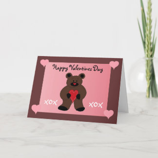 Cartão De Festividades Ursinho Valentim