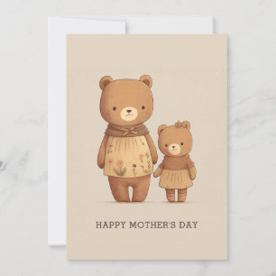 Cartão De Festividades Ursinhos de pelúcia de desenho animado fofos. Dia 