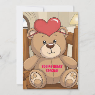 Cartão De Festividades Urso Beary Especial & valentine de coração