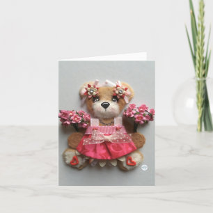 Cartão De Festividades Urso de Lágrima do Coração