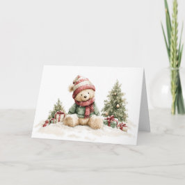 Cartão De Festividades Urso de Natal