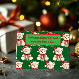 Cartão De Festividades Urso de Natal Adorável