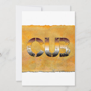 Cartão De Festividades Urso de SlipperyJoe com palavras douradas castanha