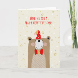 Cartão De Festividades Urso Festivo de Natal