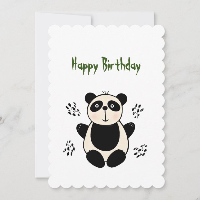 Cartão De Festividades Urso panda bonito (Frente)