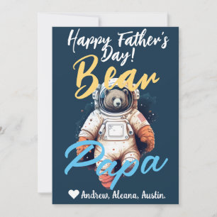 Cartão De Festividades Urso Papa Personalizado Simples nomes elegantes As