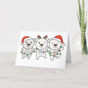 Cartão De Festividades Urso Polar Animais de Natal Cute Urso Polar Holand