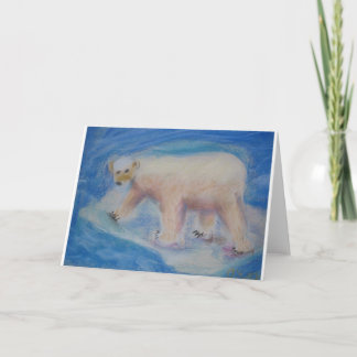 Cartão De Festividades Urso polar em gelo shrinking