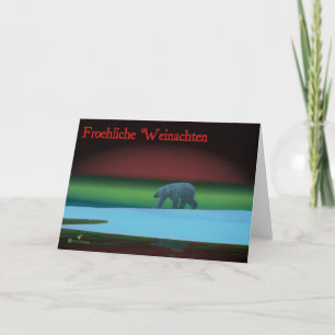 Cartão De Festividades Urso Polar Luzes Polares