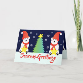 Cartão De Festividades Urso Polar no Feriado