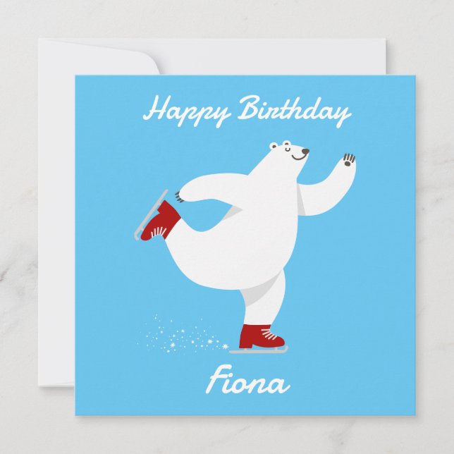 Cartão De Festividades Urso Polar no gelo (Frente)