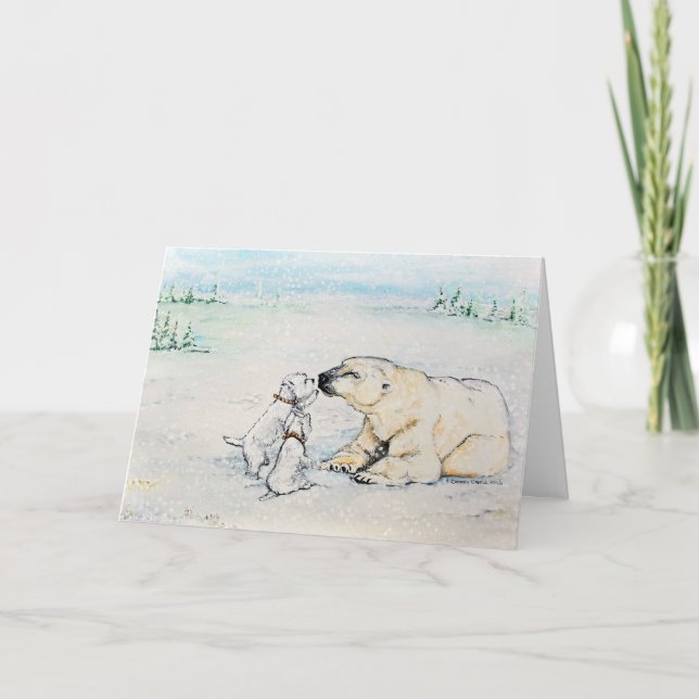 Cartão De Festividades Urso polar Westies (Frente)