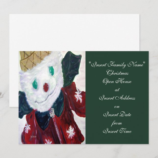 Cartão De Festividades Urso Tilintante (Frente/Verso)