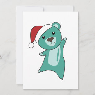 Cartão De Festividades Ursos Coloridos Feliz Natal Animais de Inverno Urs