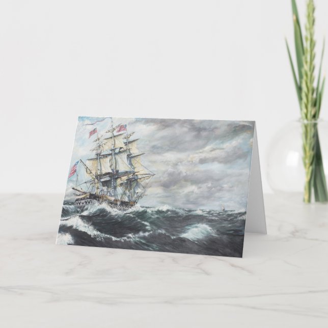 Cartão De Festividades USS Constituição chefes para guerreiro Frigado HM (Frente)