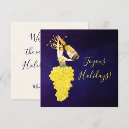 Cartão De Festividades Uvas Champanhe