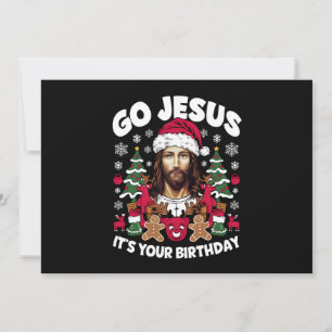 Cartão De Festividades Vá Jesus É Seu Aniversário Suéter Feio de Natal