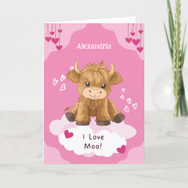 Cartão De Festividades Vaca Alta Cute Moo do Dia dos Namorados