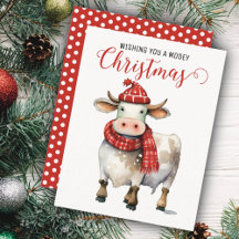 Vaca de Natal com trocadilho 