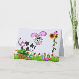 Cartão De Festividades Vaca de Páscoa oficial