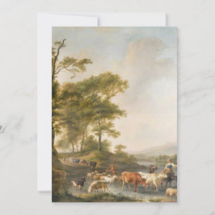 Cartão De Festividades Vaca e seus pastores no rio