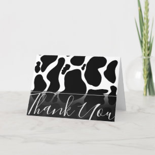 Cartão De Festividades Vacas brancas brancas, simples e pretas, animais