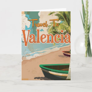 Cartão De Festividades Valência, Espanha Cartaz de férias vintage