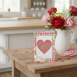 Cartão De Festividades Valentine Antigo: Amor em Cada Ponto