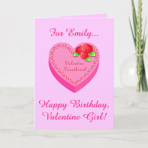 Cartão De Festividades Valentine Birthday Name Customizable