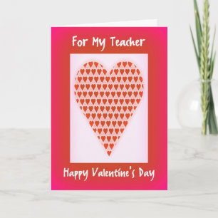 Cartão De Festividades Valentine Card for Teachers