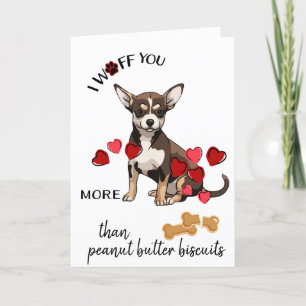 Cartão De Festividades Valentine Card from Your Chihuaha Dog Love Biscuit