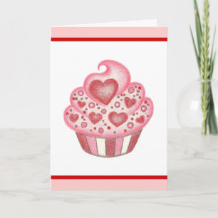 Cartão De Festividades Valentine Cupcake Card
