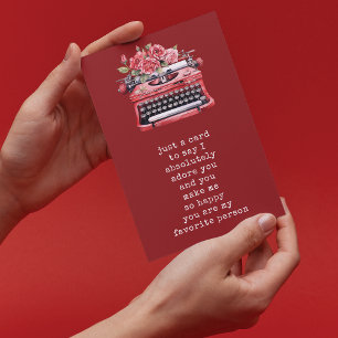 Cartão De Festividades Valentine day Floral Typewrite Personalizado