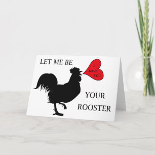 Cartão De Festividades Valentine Day Greeting Card Let Me Be Your Rooster
