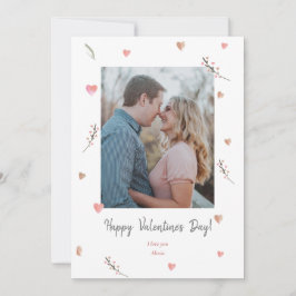 Cartão De Festividades Valentine Day Watercolor Hearts Pastel Blush Love