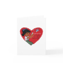 Valentine de Menina Afro-Americana Vintage com Pás