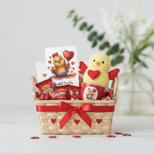 Cartão De Festividades Valentine de pintinho de bebê fofo