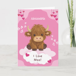 Cartão De Festividades Valentine do Bó Highland Moo Fofo