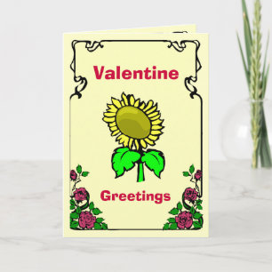 Cartão De Festividades Valentine greetings, Sunflower 1
