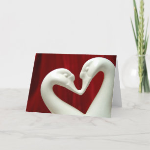 Cartão De Festividades valentine heart two swans kissing