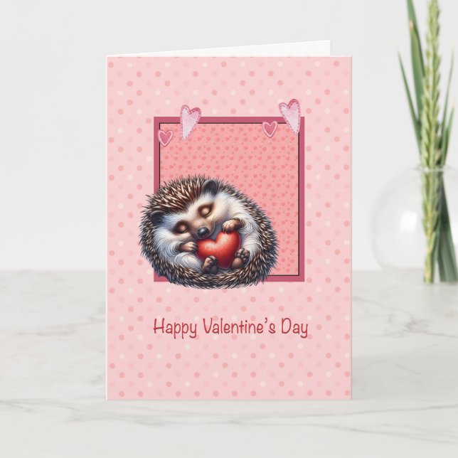 Cartão De Festividades Valentine Hedgehog or Porcupine Card (Frente)