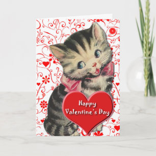 Cartão De Festividades Valentine Kitten